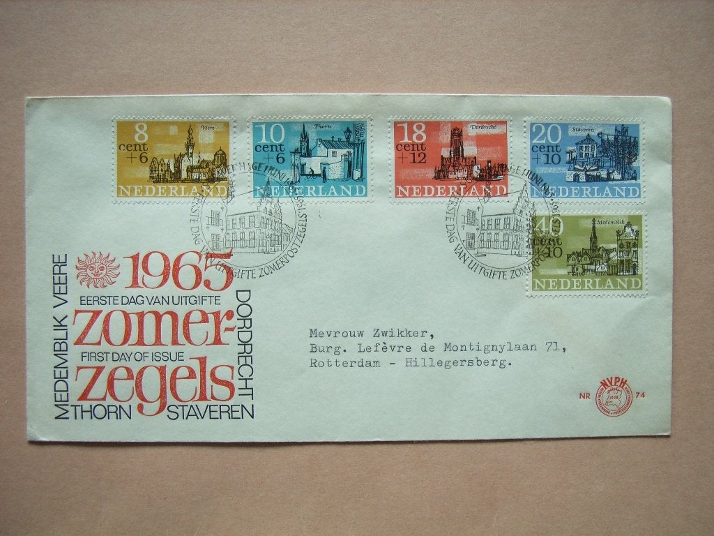 FDC   Nederland FDC E74, Ophalen of Verzenden, Beschreven, Nederland