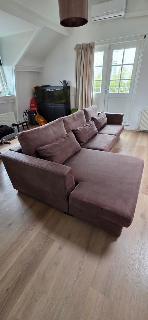 Comfortabele bruine hoekbank met chaise longue, Ophalen, Modern, Comfortabel, Gebruikt, Hoekbank