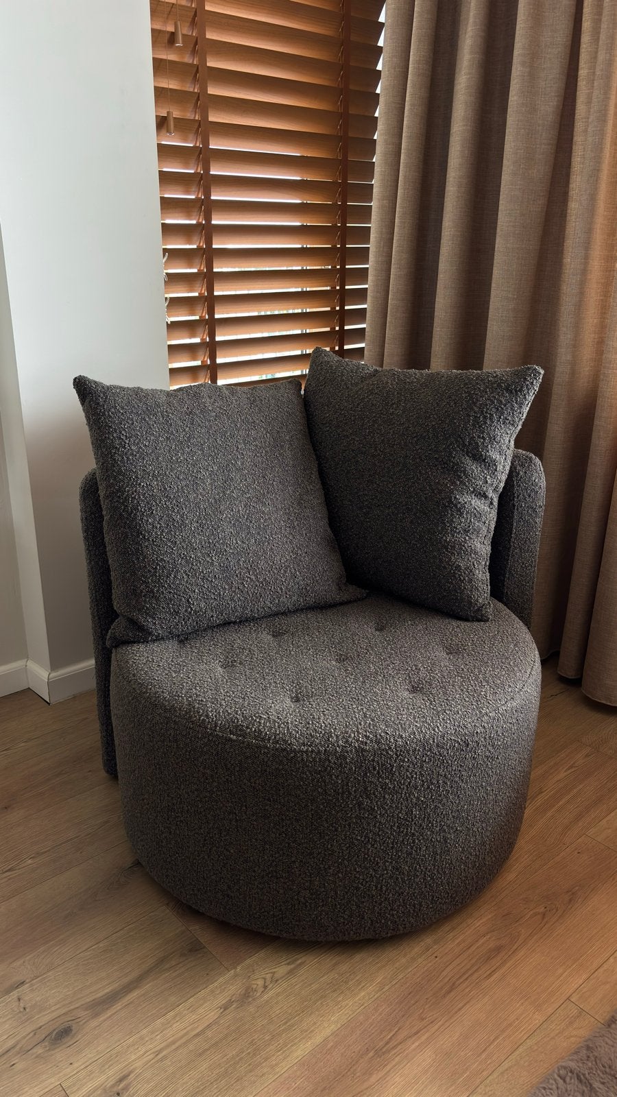 Nous Living fauteuil Josh Bruin - Zo goed als nieuw, Ophalen, Zo goed als nieuw, Stof, 75 tot 100 cm