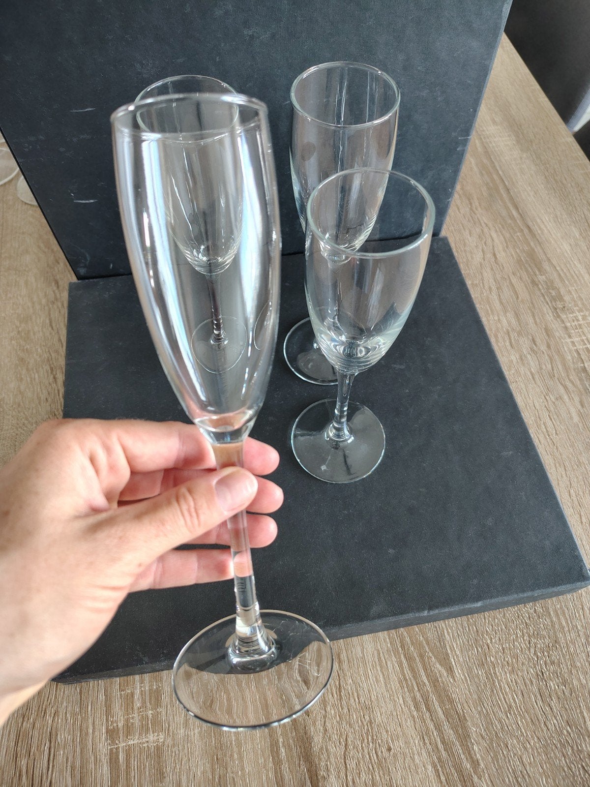 champagne glazen 4 stuks, Ophalen of Verzenden, Gebruikt, Overige typen