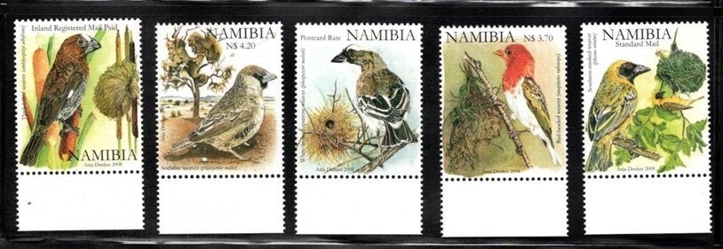 VOGELS POSTFRISSE ZEGELS. Jaar 2008; Namibia, Ophalen of Verzenden, Postfris, Dier of Natuur