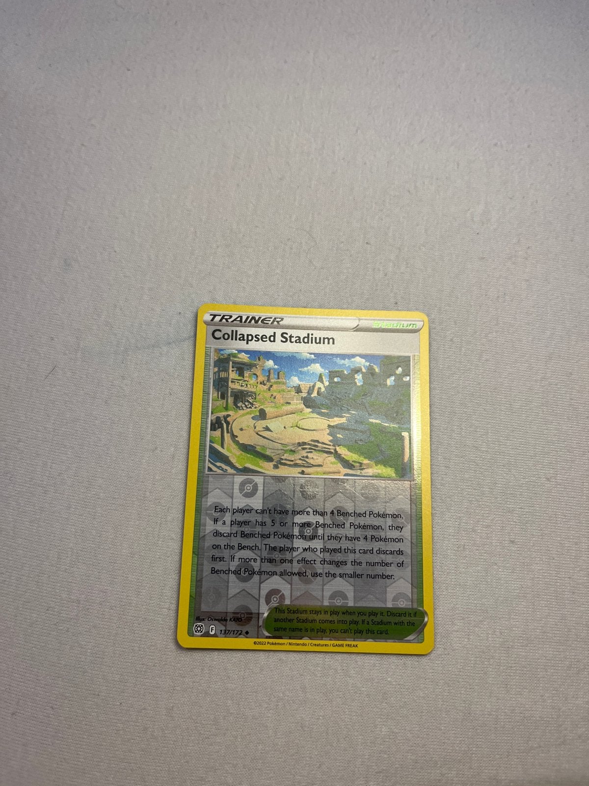 Pokemon Collapsed Stadium Trainer Kaart 137/172, Ophalen of Verzenden, Zo goed als nieuw, Losse kaart, Foil