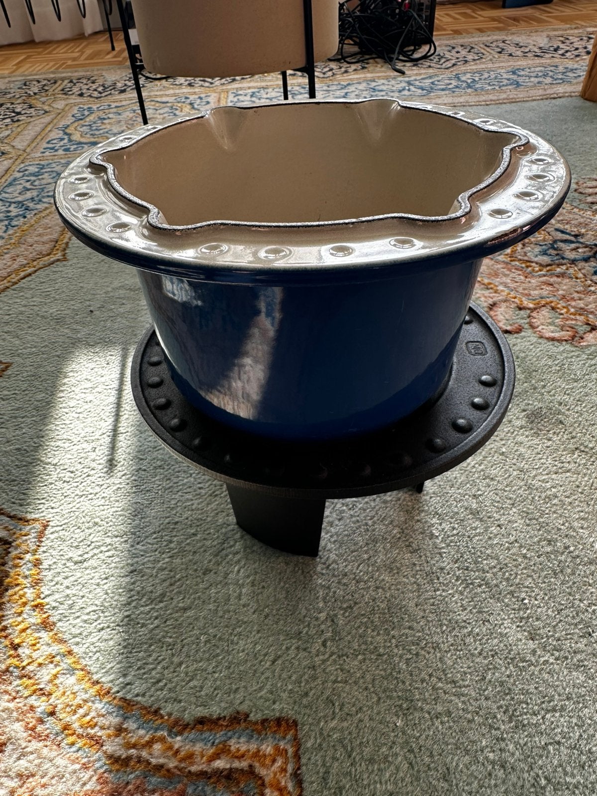 Fondueset Le Creuset oud model, Ophalen of Verzenden, Gebruikt, Brander, Fondueset