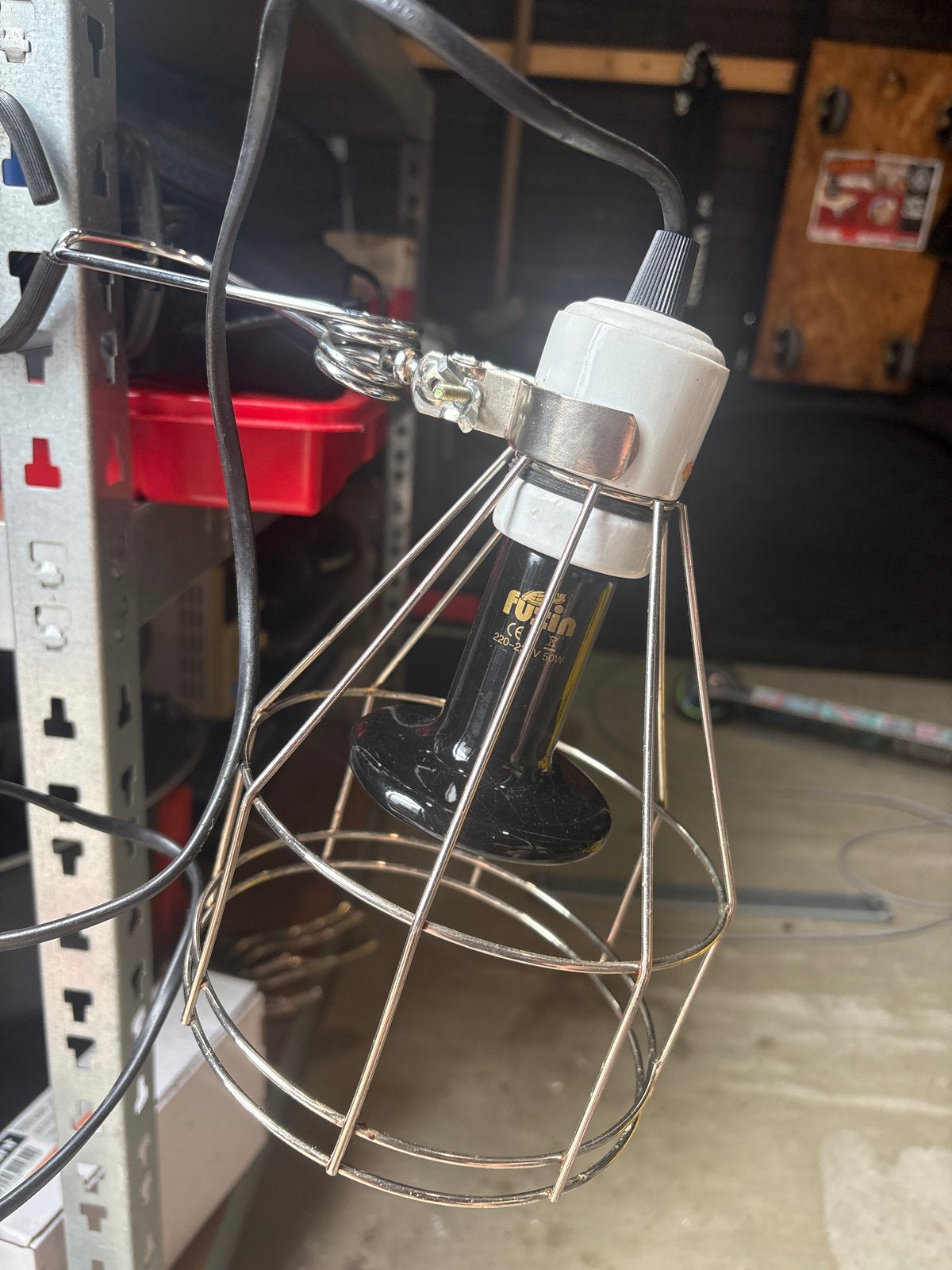 De Fuxin 50W warmete lamp ir c met fitting, Ophalen of Verzenden, Gebruikt, Terrarium of Paludarium
