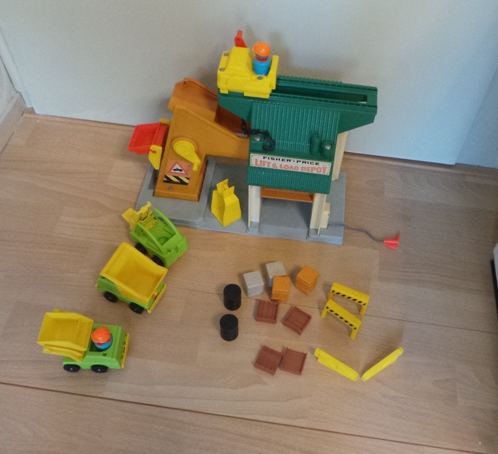 Vintage laad- en loscentrum lift&load depot Fisher Price, Ophalen, Gebruikt, Speelset