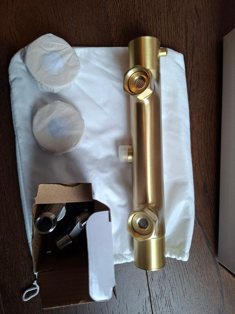 Saniclear Brass thermostatische douchekraan, Doe-het-zelf en Verbouw, Sanitair, Nieuw, Douche, Ophalen of Verzenden
