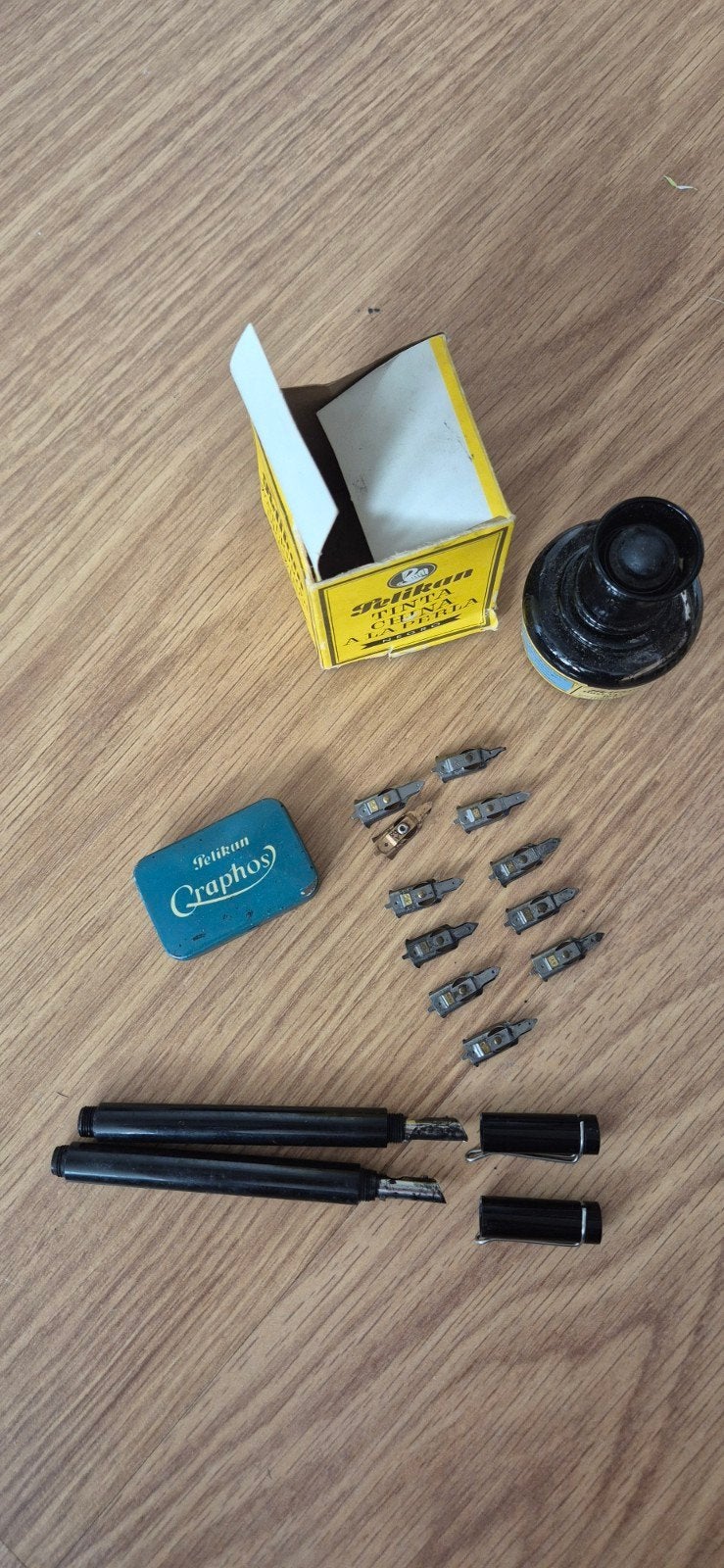Vintage Pelikan Tekenset: Inkt, Pennen en Penpunten, Ophalen of Verzenden