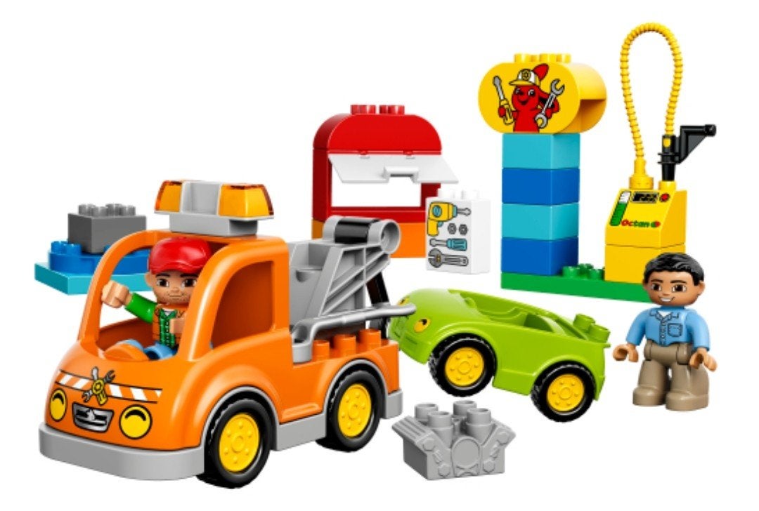 🍀 LEGO Duplo Takelwagen en Garage Set (10813), Ophalen of Verzenden, Gebruikt