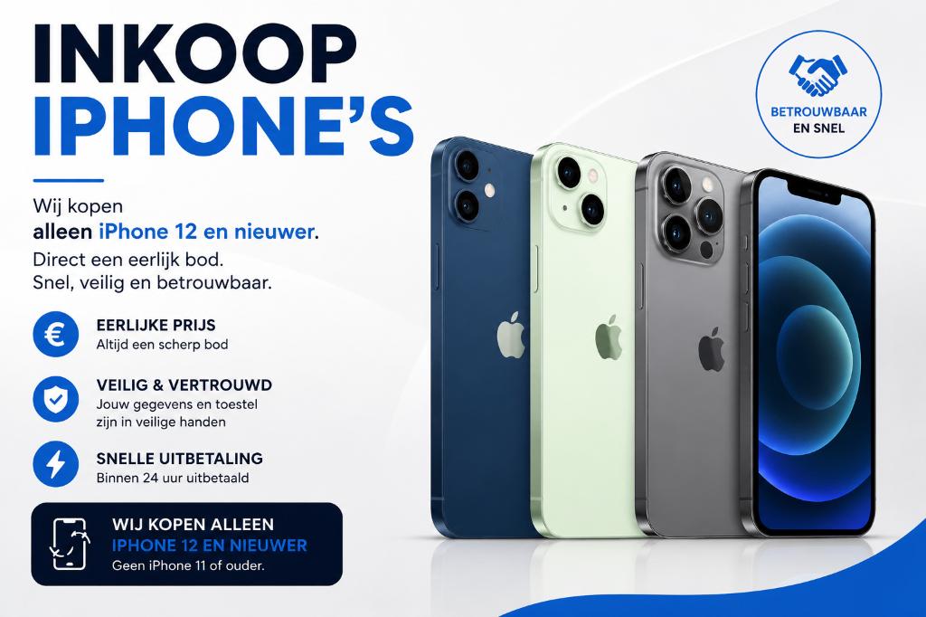 Inkoop kapotte iphone's van af 12, Telecommunicatie, Mobiele telefoons | Apple iPhone, Ophalen, Niet werkend, Zwart, 64 GB