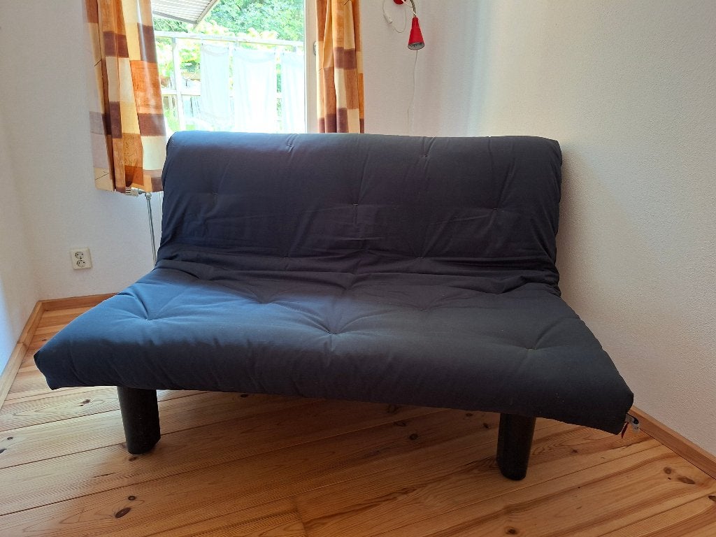 slaapbank, Ophalen, Gebruikt, Blauw, Tweepersoons