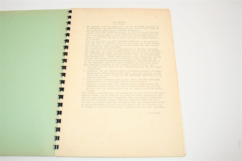 Zeldzaam — Linie Bourtange Natuurgebied Rapport IVN [1975], Boeken, Geschiedenis | Stad en Regio, Ophalen of Verzenden, Gelezen
