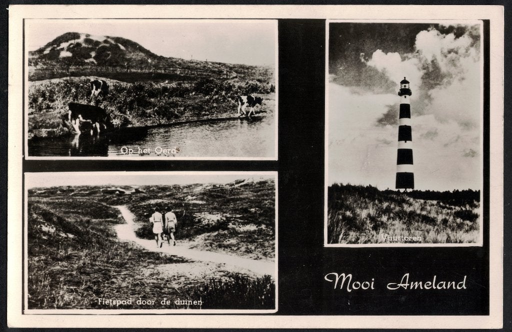 Mooi Ameland, 3-luik. 1956., Ophalen of Verzenden, 1940 tot 1960, Gelopen, Waddeneilanden