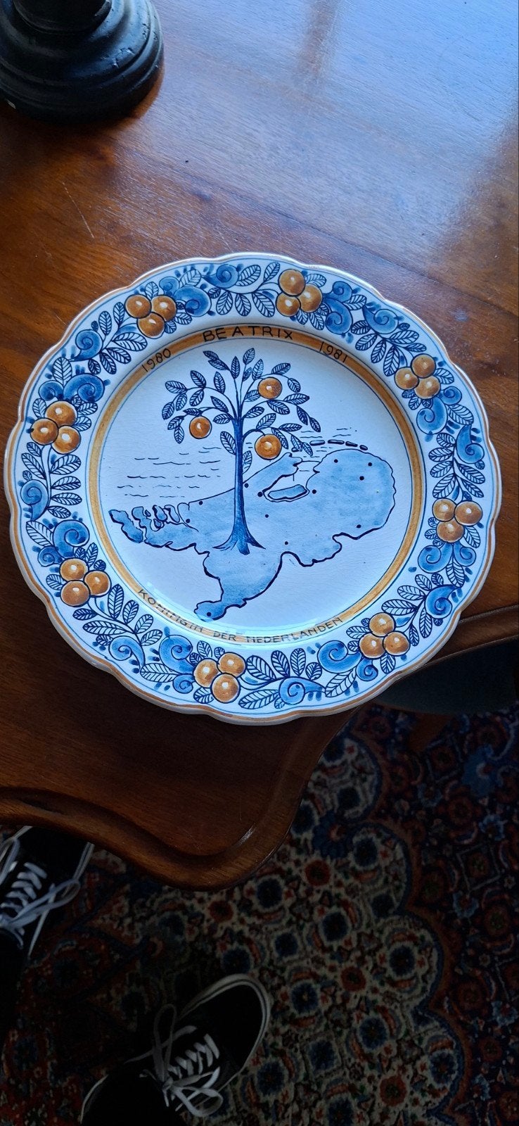 Delfts Blauw Beatrix Herdenkingsbord 1980-1981, Ophalen of Verzenden