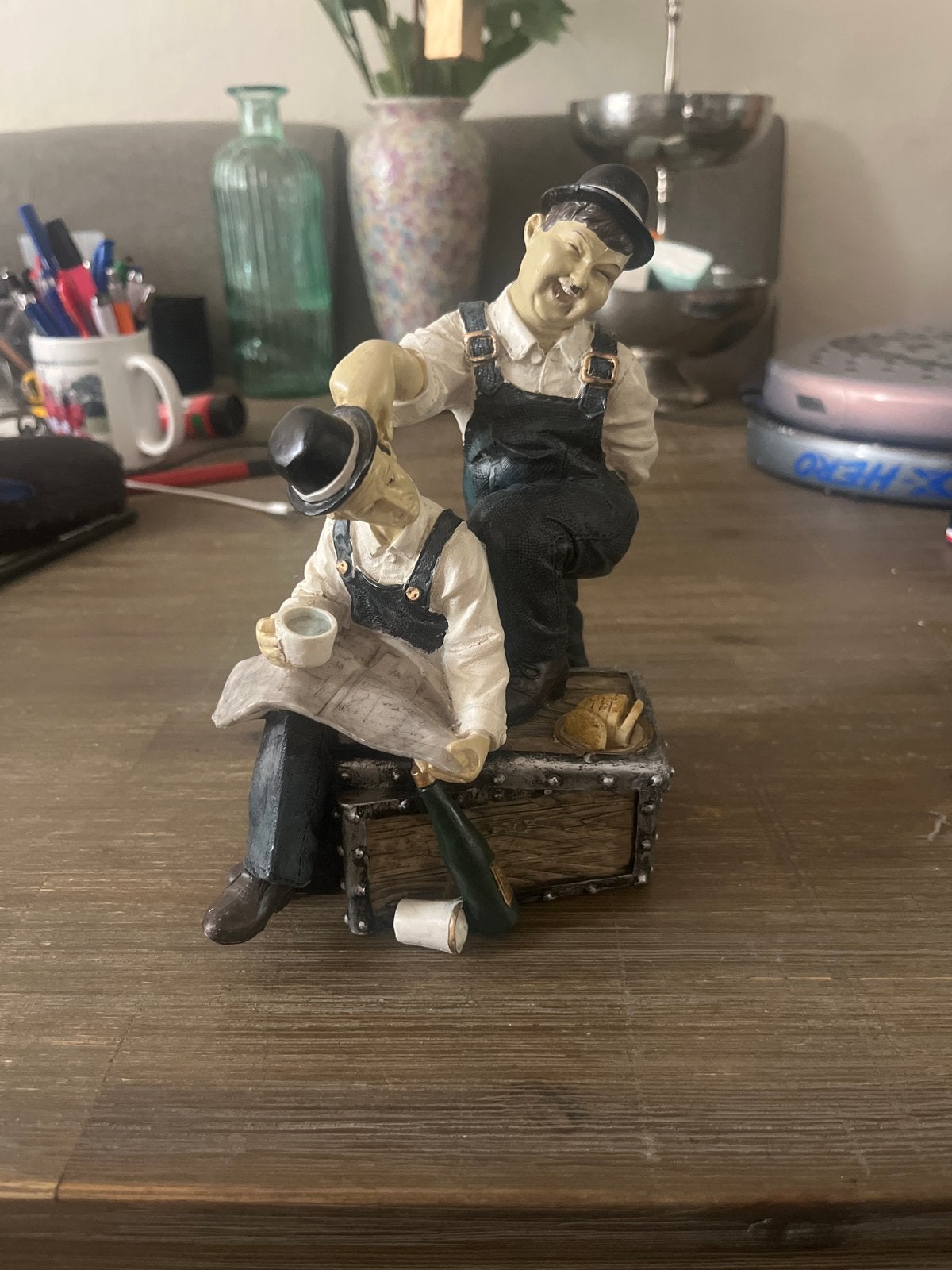 Beeldje Laurel & Hardy - Komisch Duo, Verzamelen, Ophalen of Verzenden, Gebruikt, Mens
