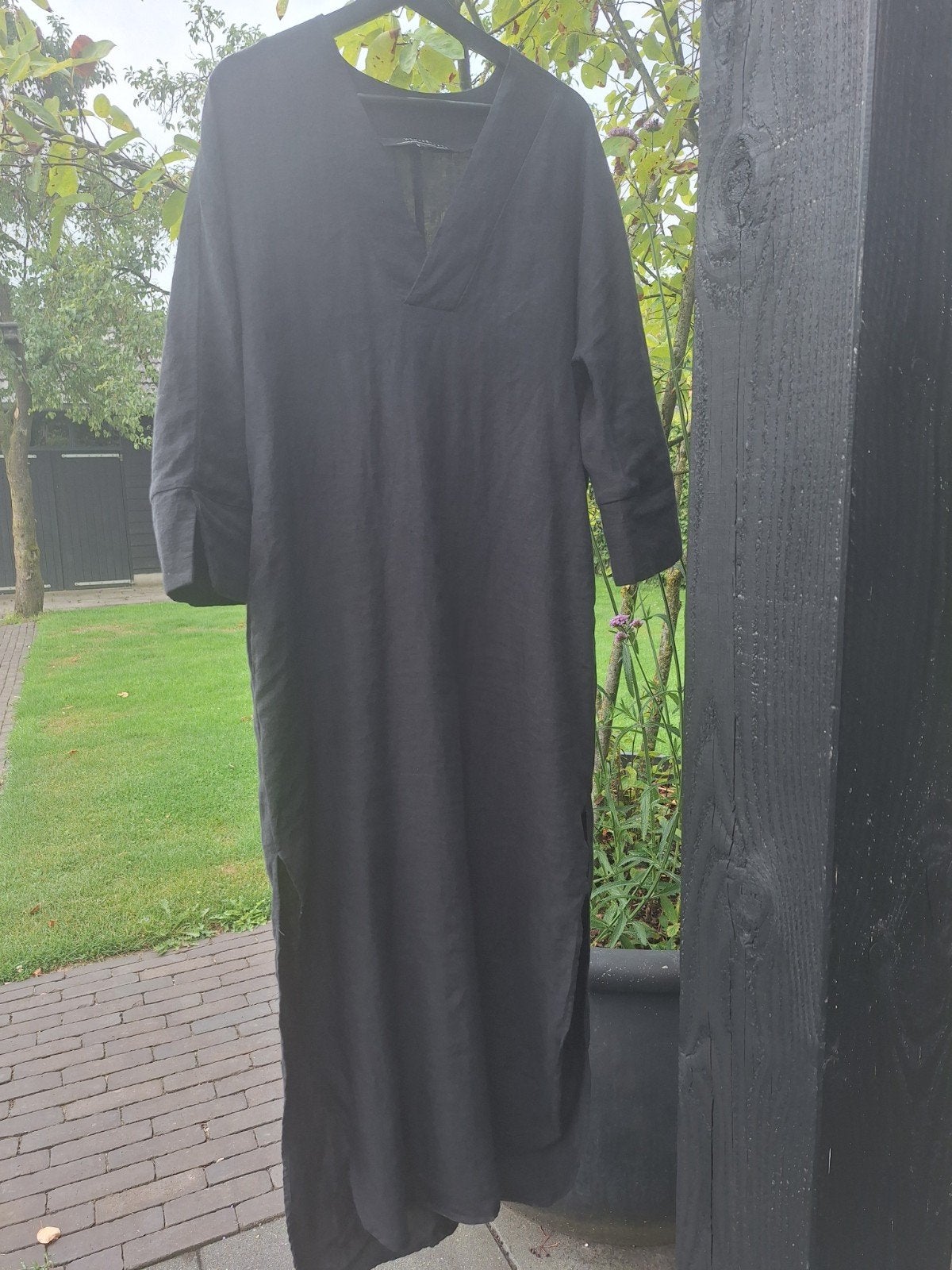Woman By Earn linnen zwarte zomerjurk, Zwart, Ophalen of Verzenden, Zo goed als nieuw, Maat 34 (XS) of kleiner