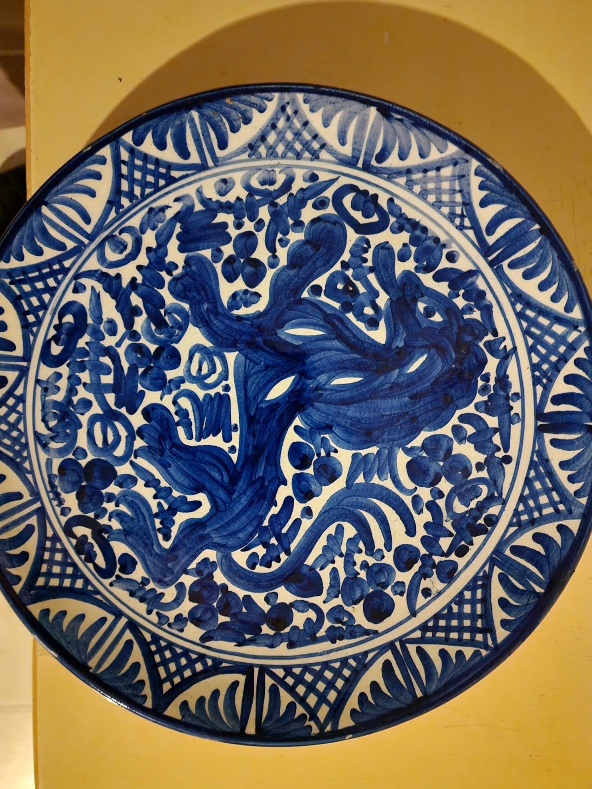 Handgeschilderd Delfts Blauw decoratief bord, Antiek en Kunst, Ophalen of Verzenden
