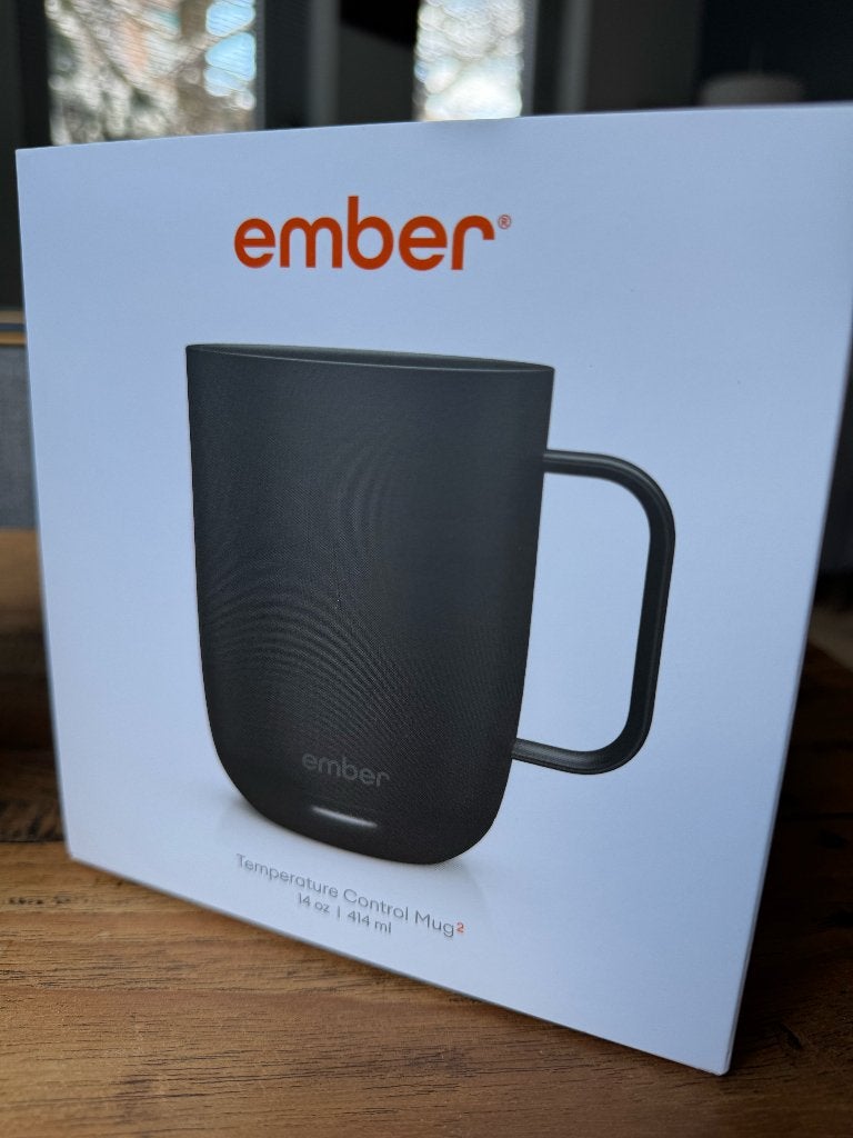 Ember Mug 2 414 ml zwart (grootste) — zgan — doos & oplader, Overige typen, Ophalen of Verzenden, Zo goed als nieuw, Zwart
