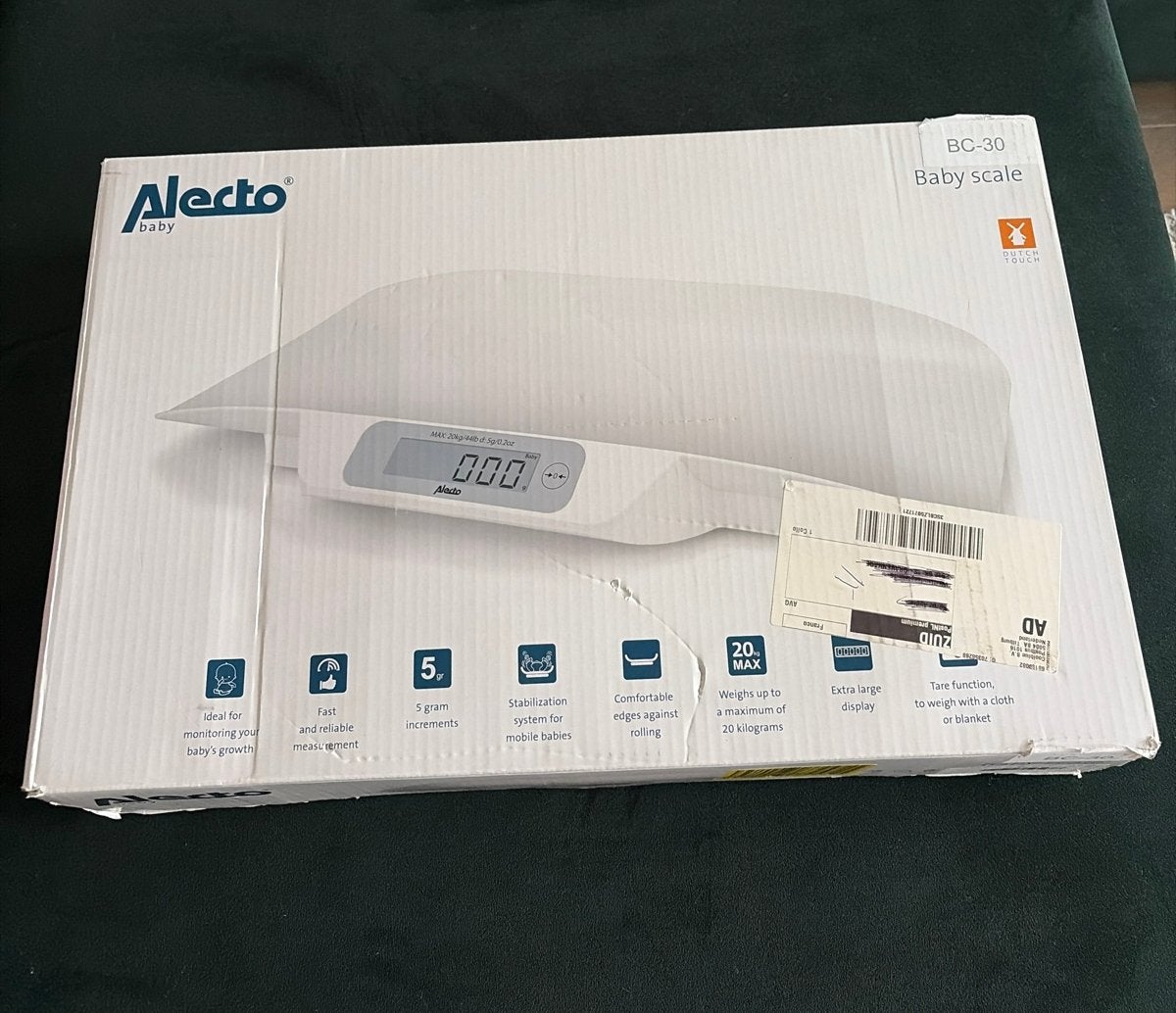 Alecto BC-30 Babyweegschaal, Ophalen, 1 tot 500 gram, Personenweegschaal, 10 tot 50 kg