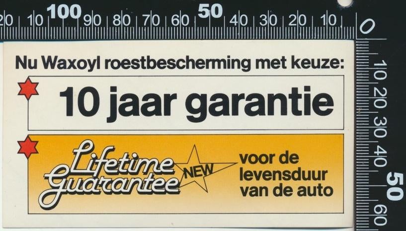 Sticker: Waxoyl Roestbescherming, Ophalen of Verzenden, Zo goed als nieuw, Bedrijf of Vereniging