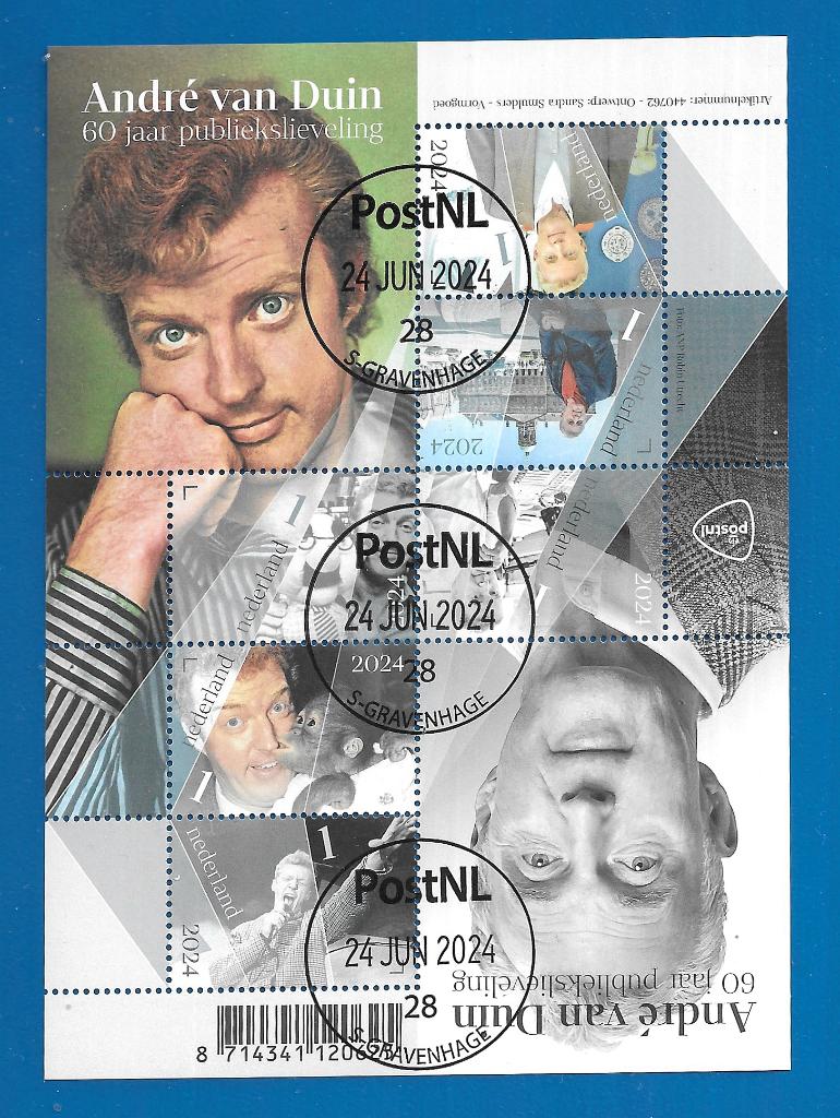 NVPH 4210-4215 - André van Duin 60 jaar publiekslieveling, Postzegels en Munten, Postzegels | Nederland, Verzenden, Na 1940, Gestempeld