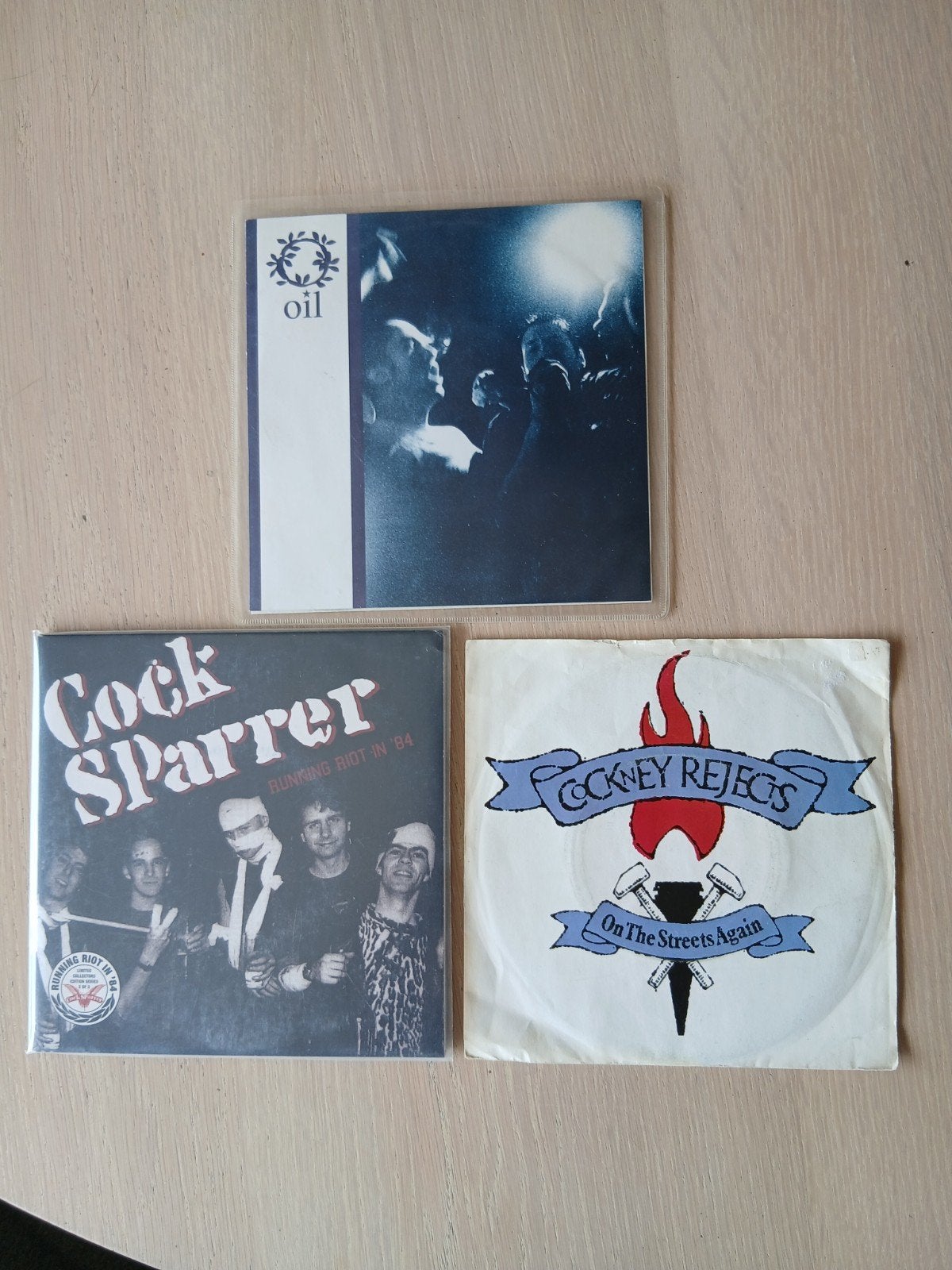 Drie Oi 7 inch vinyl singles, Gebruikt, Verzenden, 7 inch, EP