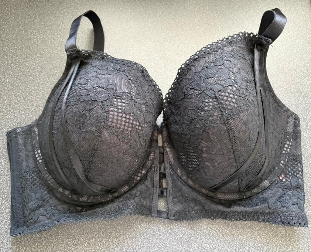 Zwarte kanten Hunkermuller beha 85E, Ophalen of Verzenden, Zwart, BH