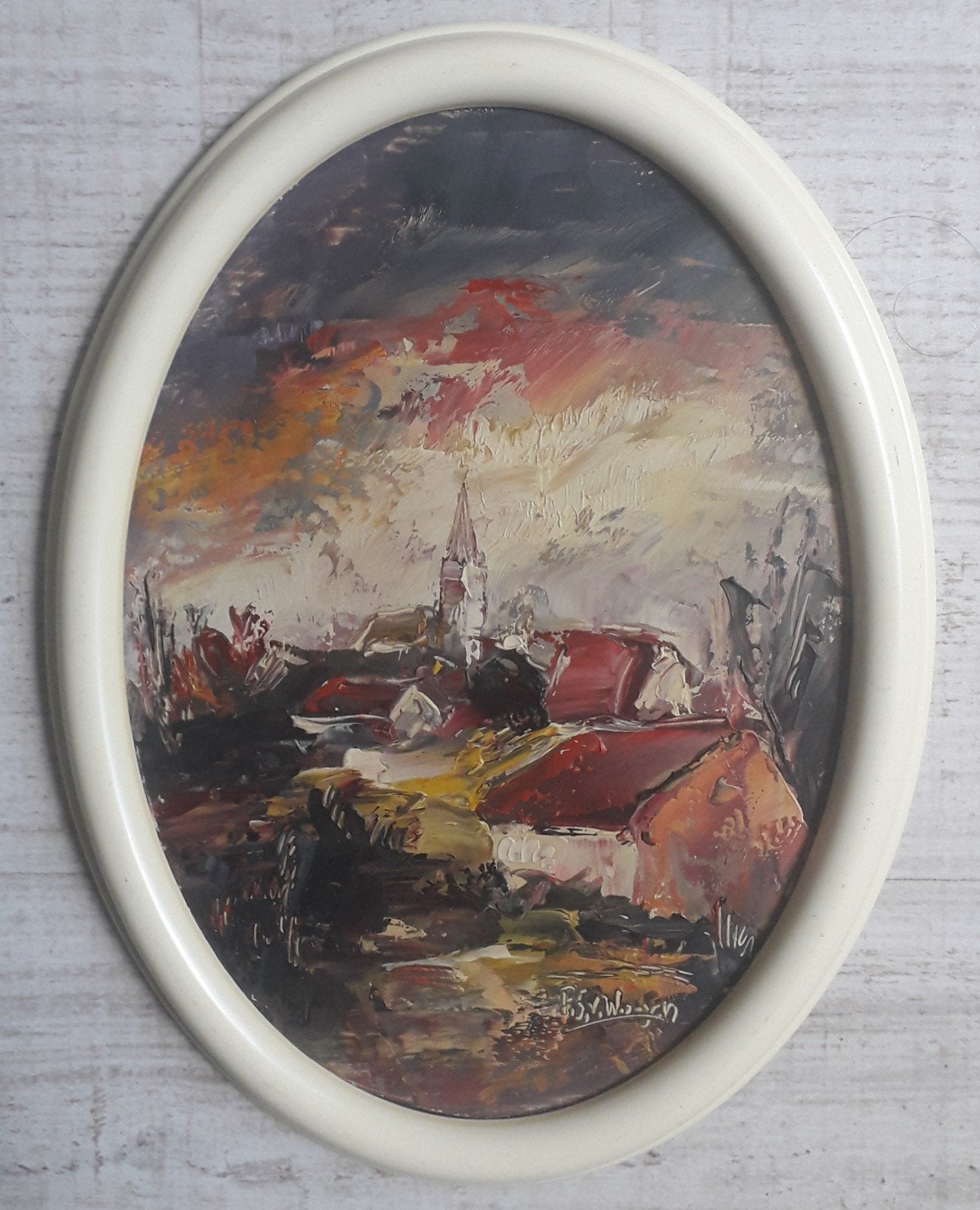 LIMBURGS DORPJE>JABEEK ? NUTH ? PAUL SERVAAS VAN WERSCH, Paneel, Impressionistisch, Ophalen of Verzenden, Gesigneerd
