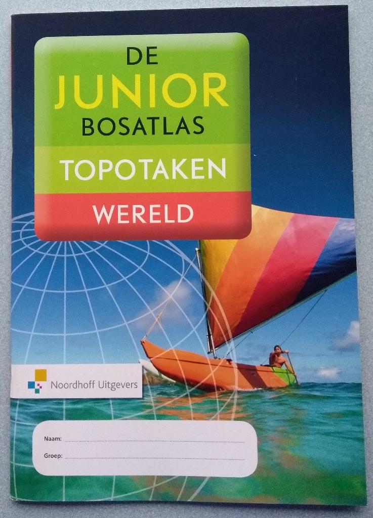 9789001120092 De Junior Bosatlas Topotaken Wereld, Boeken, Verzenden, Zo goed als nieuw, Overige niveaus, Aardrijkskunde