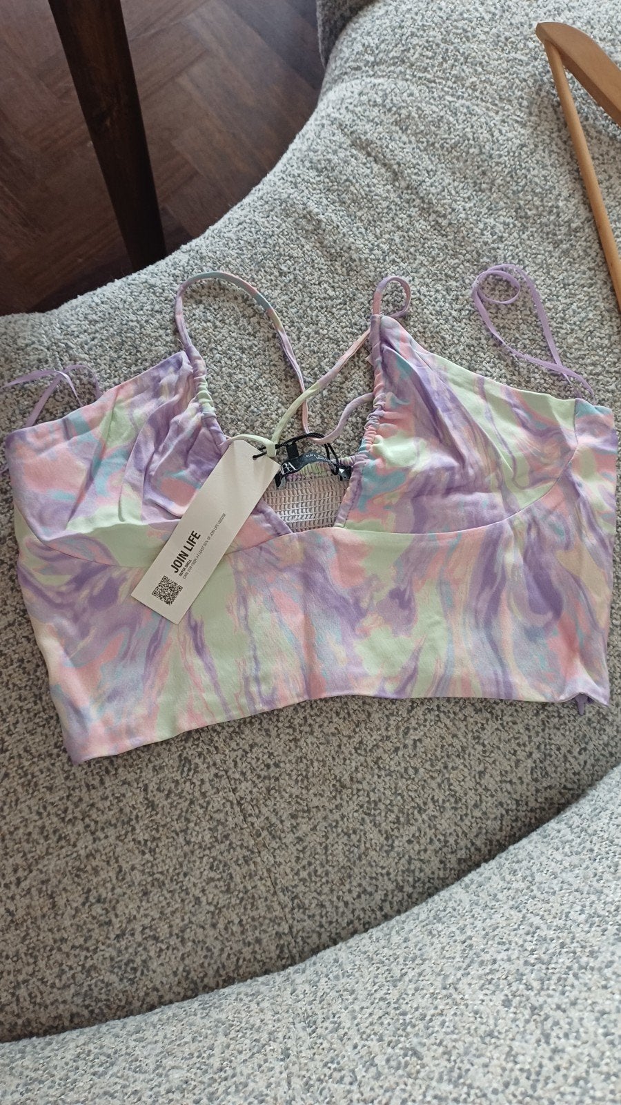 Zara Tie-Dye Crop Top - Maat L, Meerkleurig, Zara, Maat 42/44 (L), Nieuw