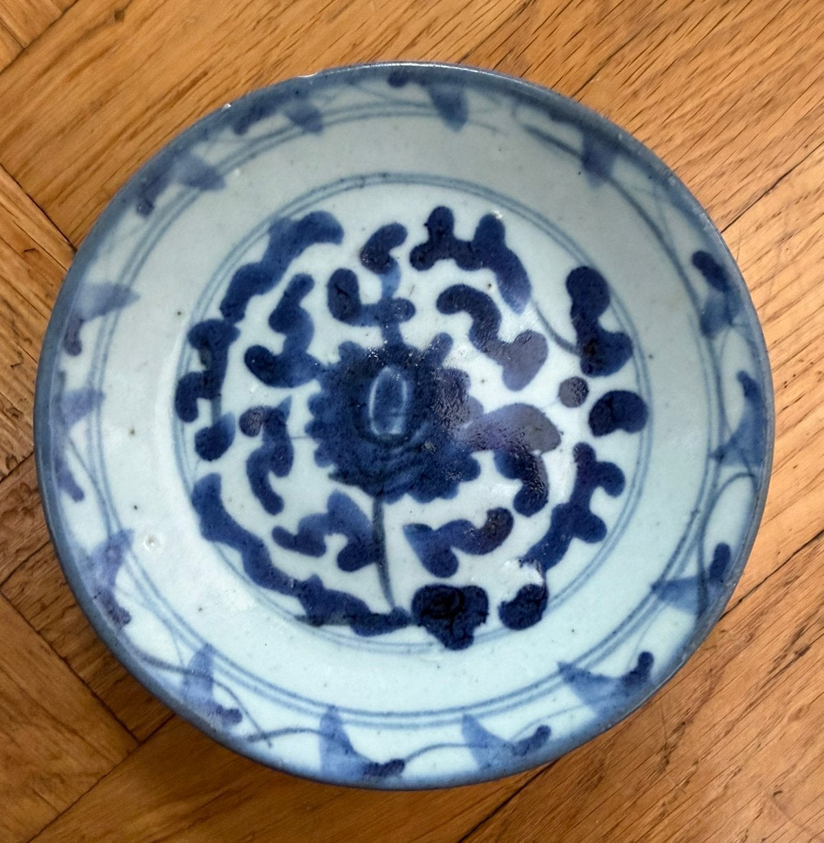 Chinees blauw wit schotel 142 mm, Antiek en Kunst, Ophalen of Verzenden