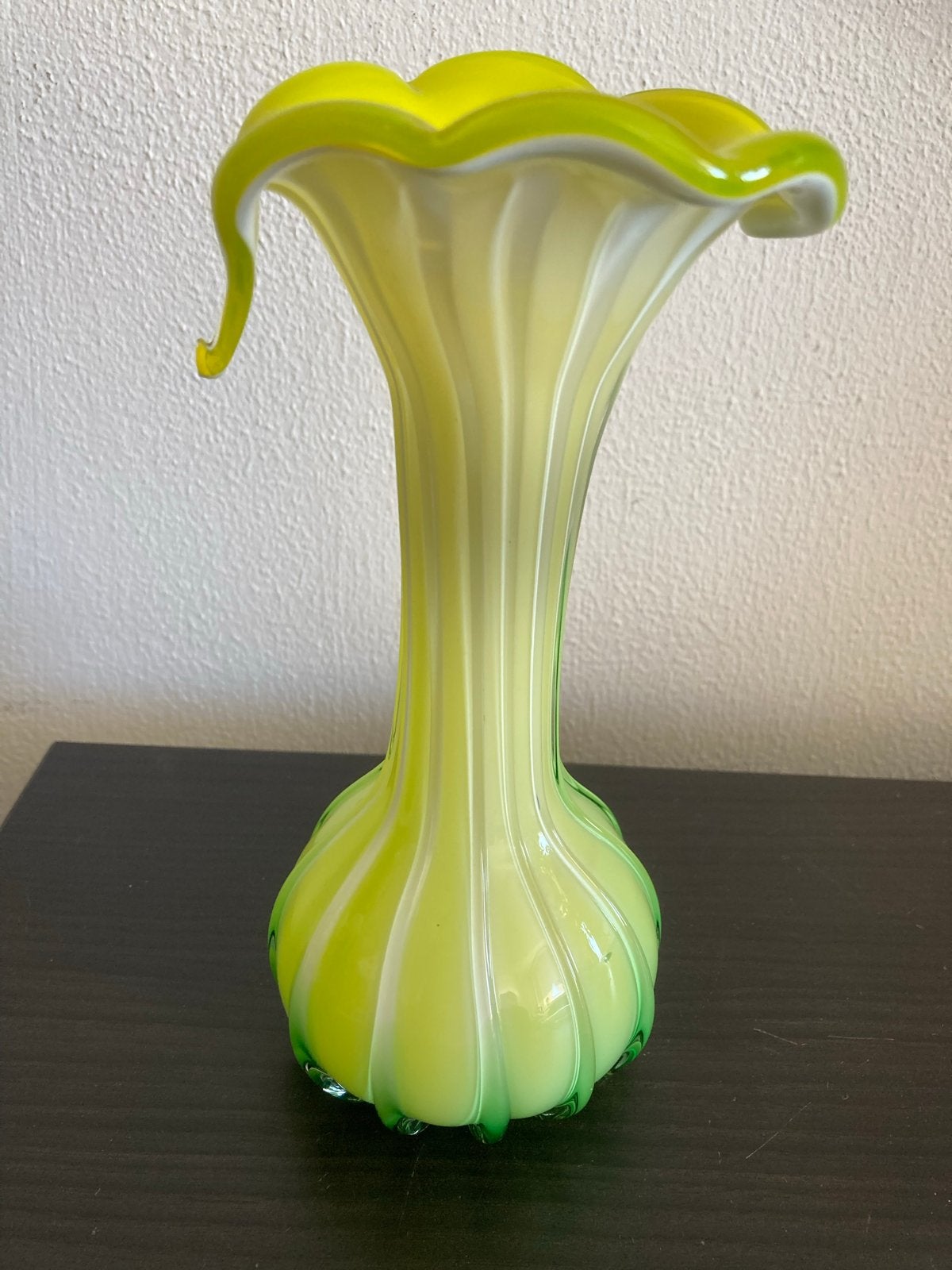 Kelkbloem Calla Lelie vaasje 21cm geel groen, Ophalen of Verzenden