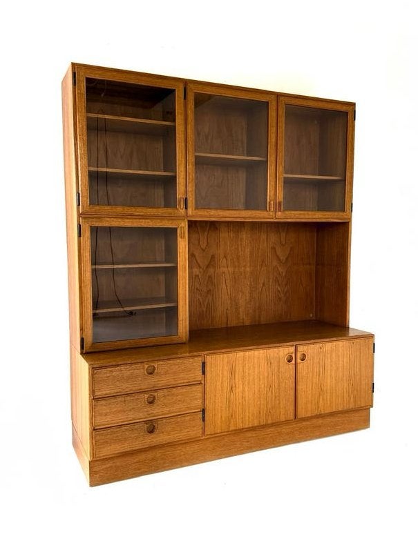 Vintage teakhouten buffet/vitrinekast, Svend Ellekær ‘70