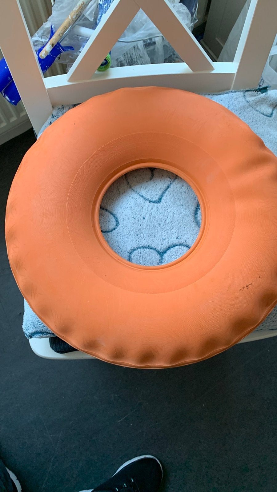 Oranje opblaasbare zitring, Ophalen of Verzenden, Zo goed als nieuw