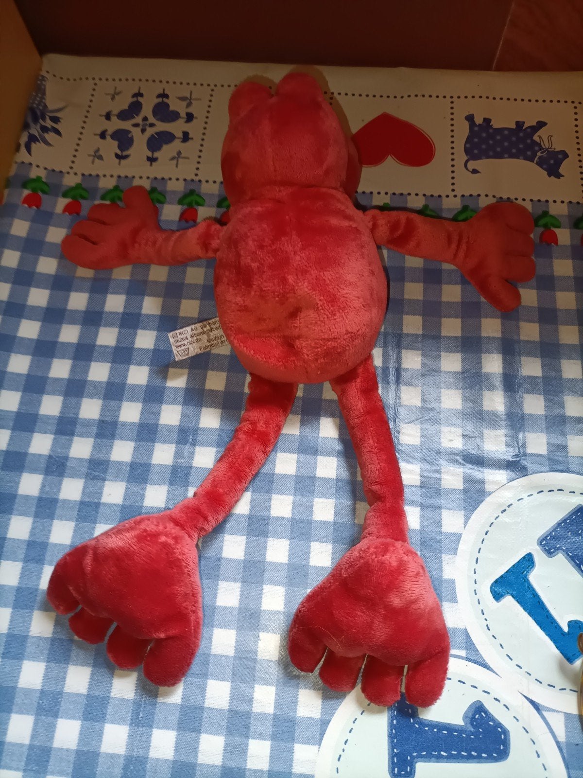 Nici rode kikker knuffel met rode kus mond, Ophalen of Verzenden, Zo goed als nieuw