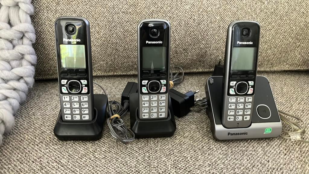 Panasonic DECT telefoonset, Telecommunicatie, Ophalen of Verzenden, Gebruikt, 3 handsets