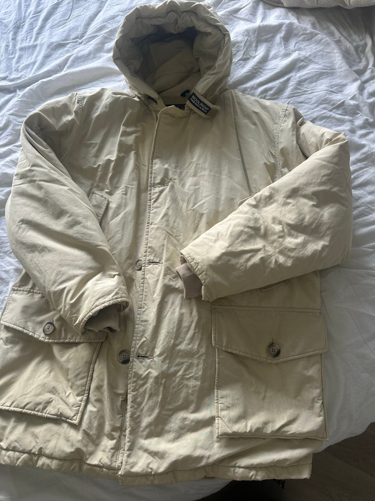 Woolrich Arctic Parka - Maat L, Ophalen of Verzenden, Gedragen, Maat 52/54 (L), Beige