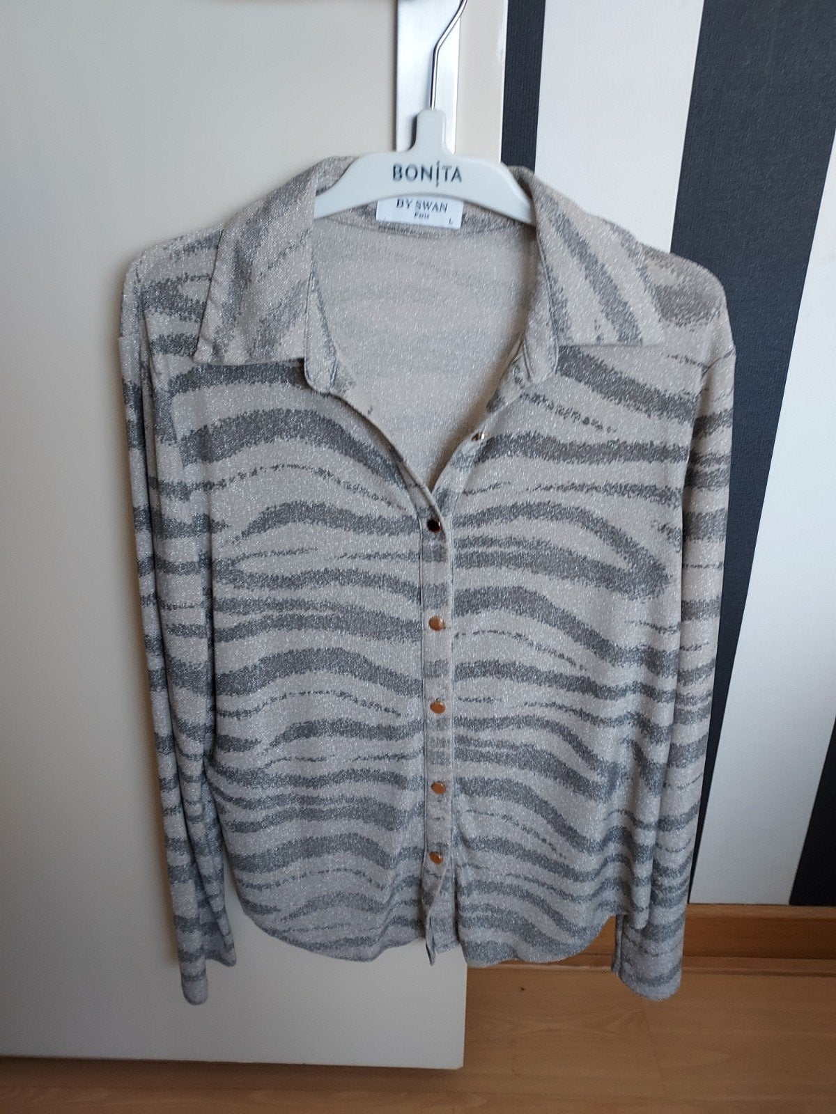 Bonita By Swan Paris Blouse Maat L, Maat 42/44 (L), Ophalen of Verzenden, Zo goed als nieuw, Zilver
