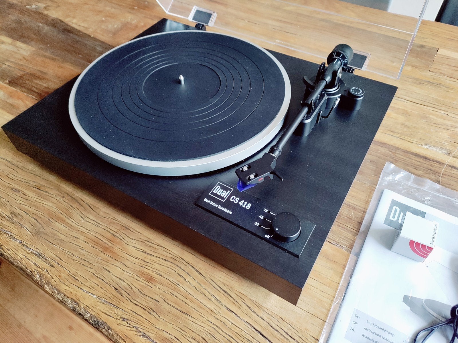 Platenspeler Dual cs418 met Ortofon 2m Blue naald, Audio, Tv en Foto, Platenspelers, Ophalen, Platenspeler, Dual