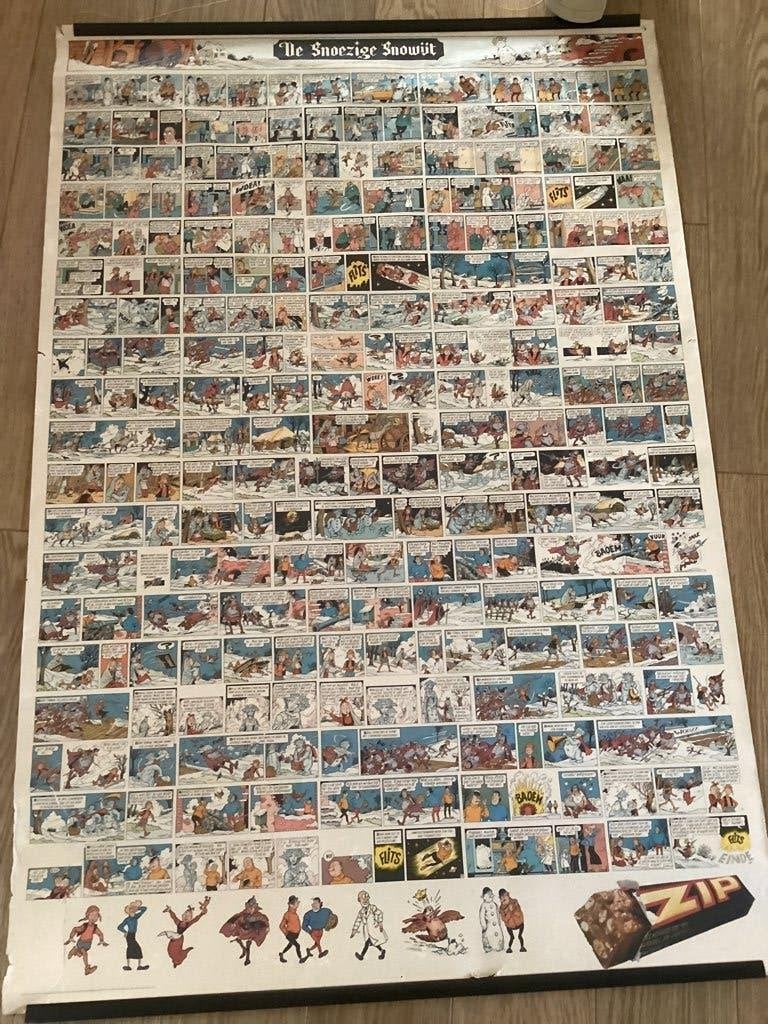 Suske en Wiske Strip poster De snoezige snowijt (Zip reclame, Eén stripboek, Ophalen of Verzenden, Gelezen