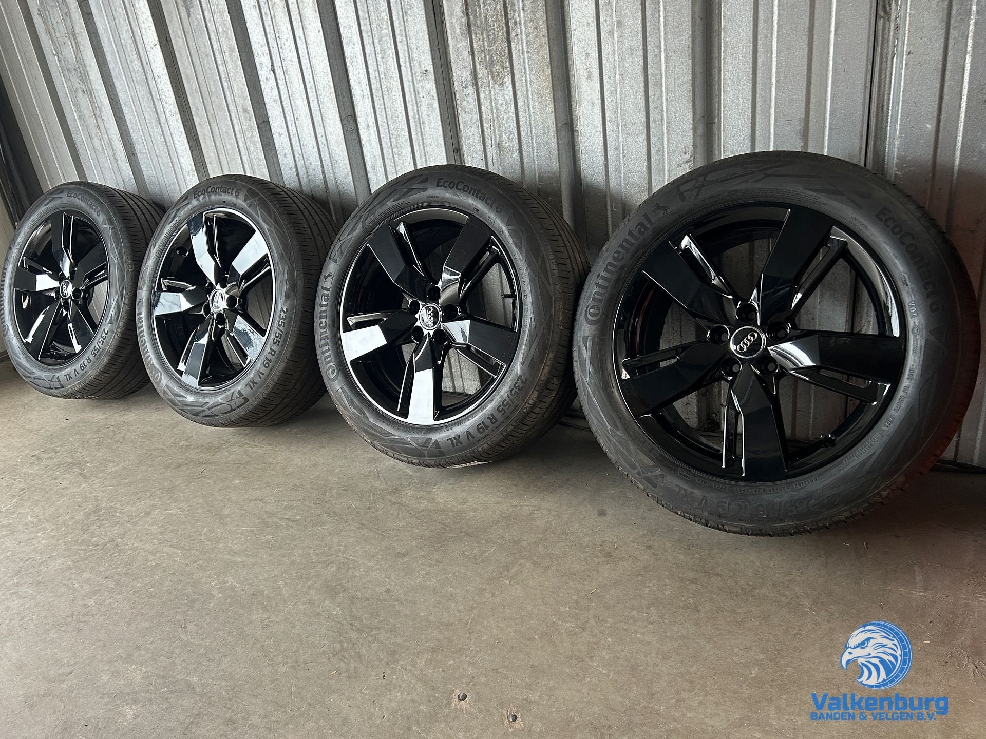 5-6mm! Originele Audi Q5 SQ5 80A 19 inch zwarte velgen 5x112, 19 inch, Gebruikt, -, -