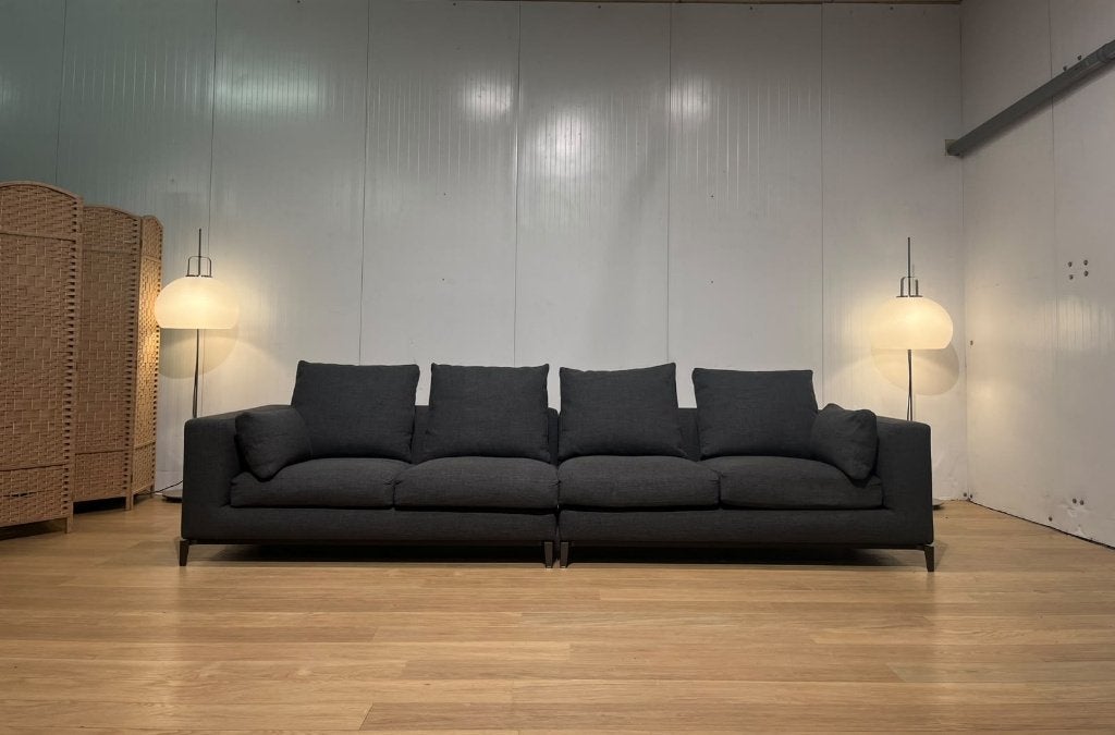 ZGAN Minotti Andersen 4-Zits NP €20000 GARANTIE, 100 tot 125 cm, Minotti, Rechte bank, Stof