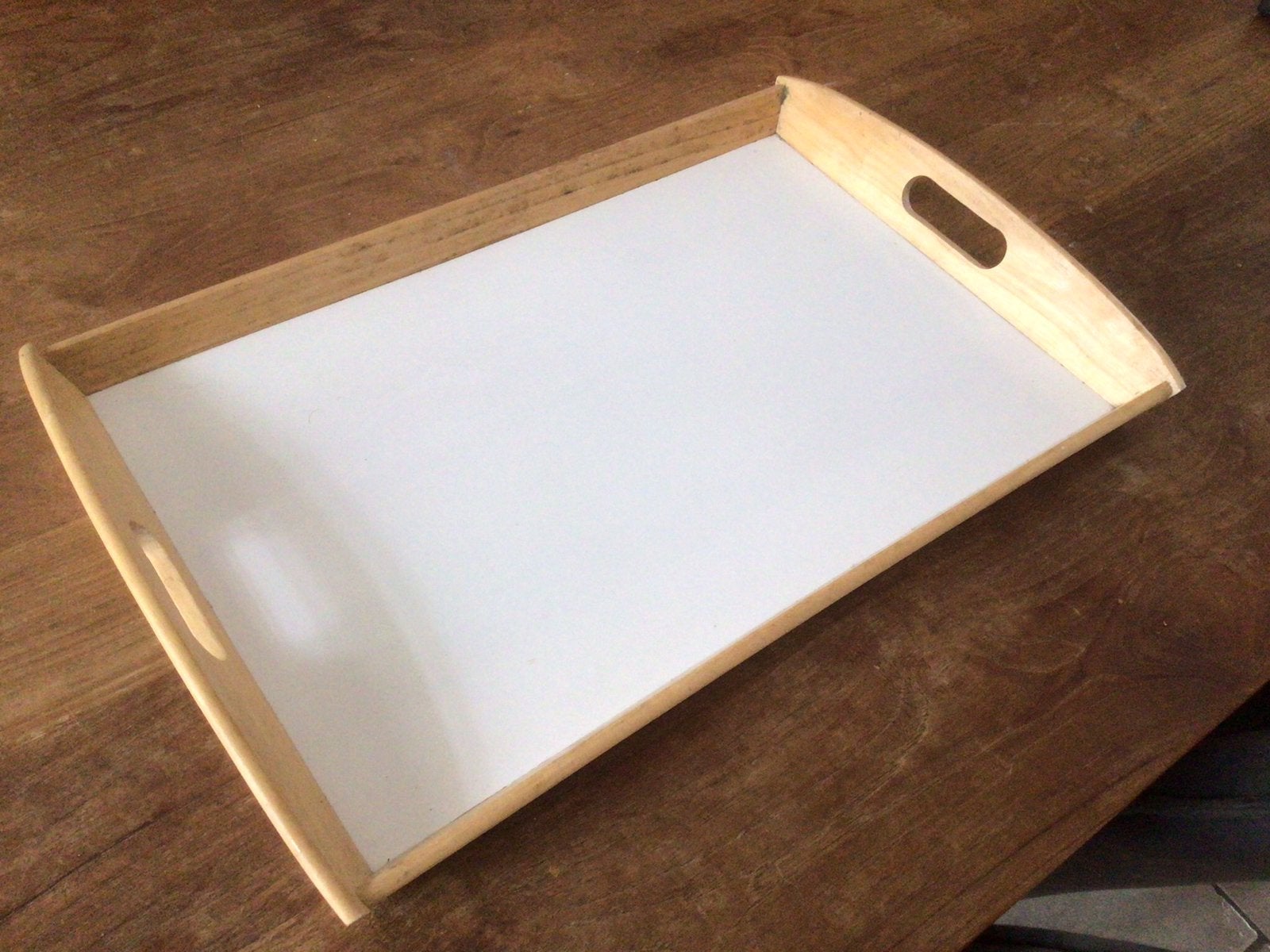 Dienblad, Huis en Inrichting, Woonaccessoires | Dienbladen, Ophalen, Gebruikt, Rond, Hout