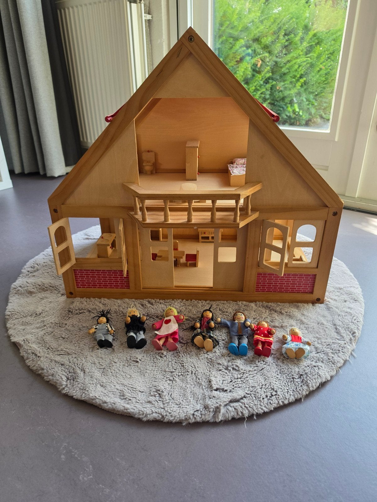Houten Poppenhuis, Inclusief Meubels en Po, Ophalen, Gebruikt, Poppenhuis