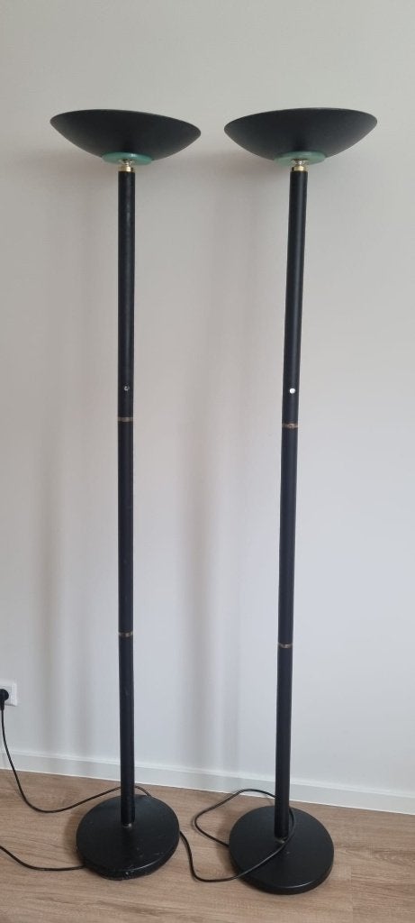 Twee zwarte staande lampen 180cm, Ophalen, Overige fittingen, Zo goed als nieuw, Metaal