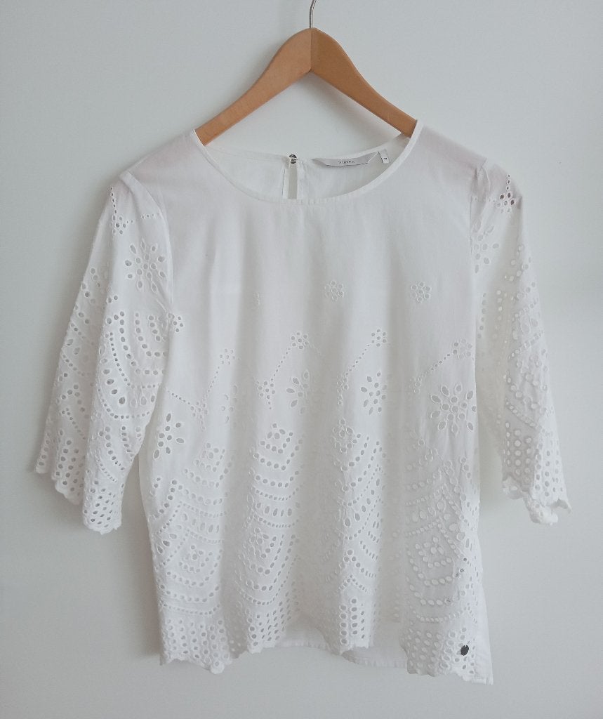 Nümph witte broderie anglaise blouse, maat M, Kleding | Dames, Verzenden, Wit, Nümph, Nieuw