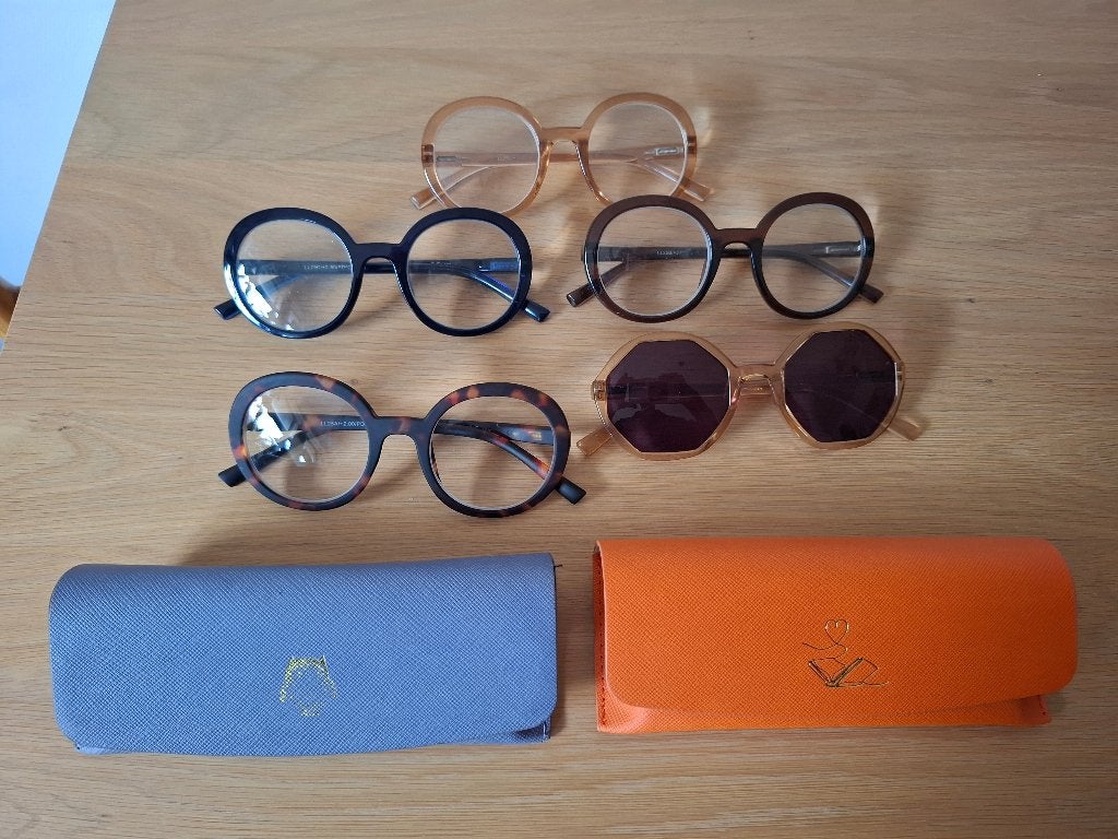 Diverse brillen en zonnebrillen met etuis, Overige merken, Gebruikt, Overige kleuren, Ophalen of Verzenden