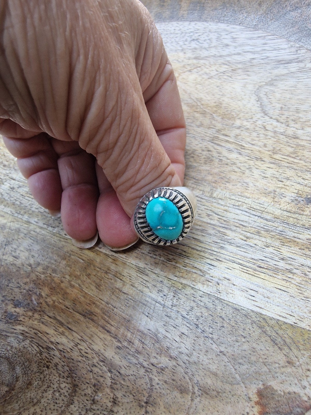Zilveren ring met turkoois, Nieuw, Ophalen of Verzenden, Dame, Zilver