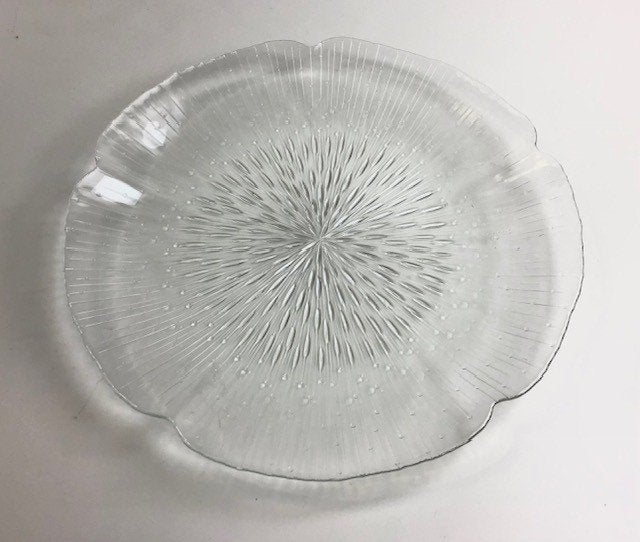 Vintage glazen schaal met stermotief - Acoror France, Ophalen of Verzenden