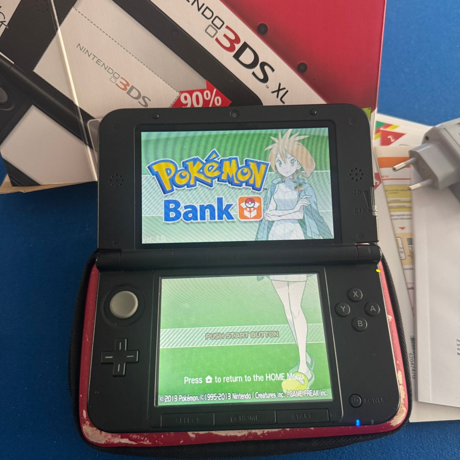 Nintendo 3DS XL met doos en 64 GB - Pokemon Bank en meer, 3DS XL, Ophalen of Verzenden, Zo goed als nieuw, Met beschermhoes of tas