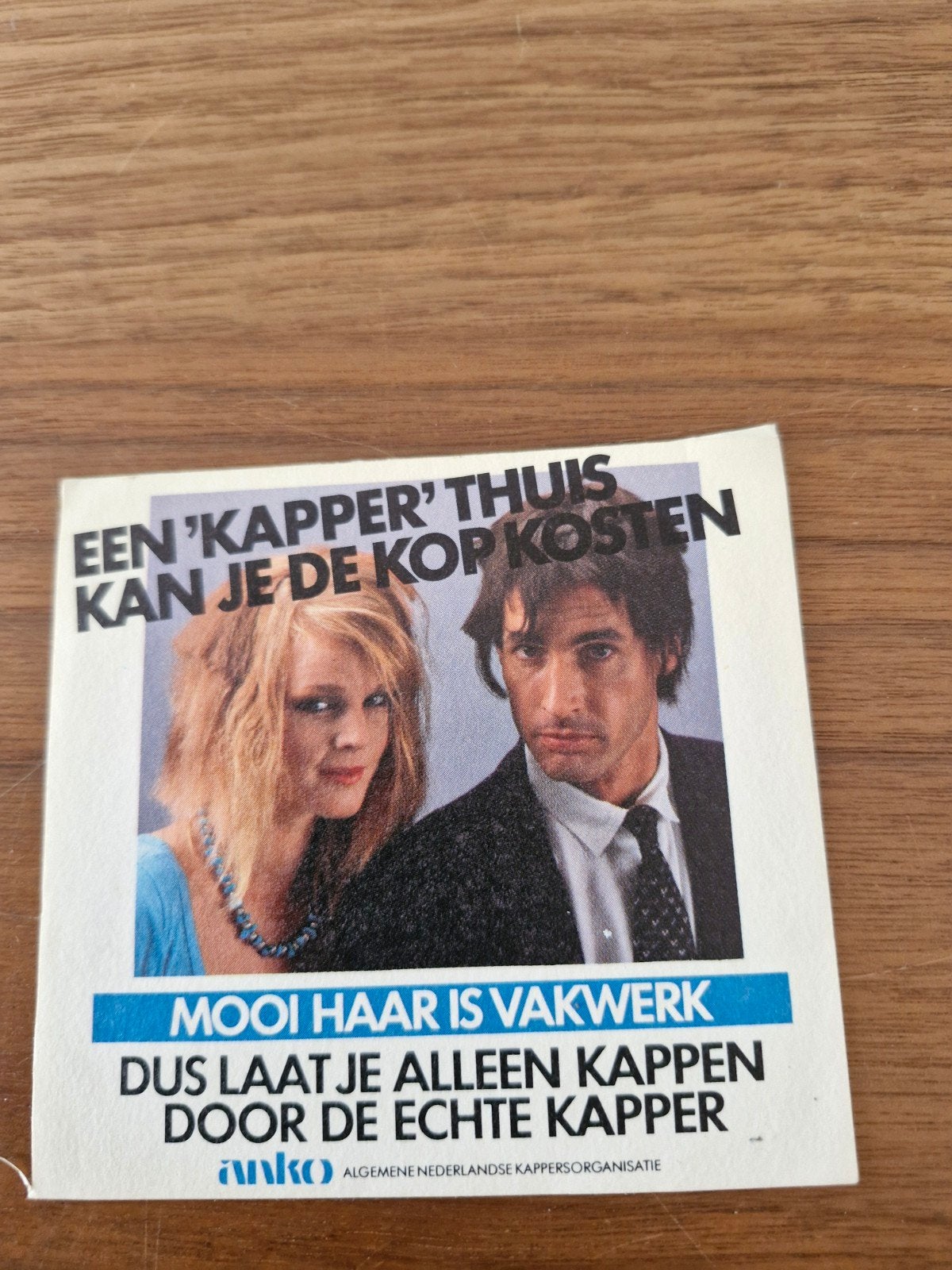 8676 Vintage ANKO Kappersorganisatie Sticker - Mooi Haar, Ophalen of Verzenden, Gebruikt, Bedrijf of Vereniging